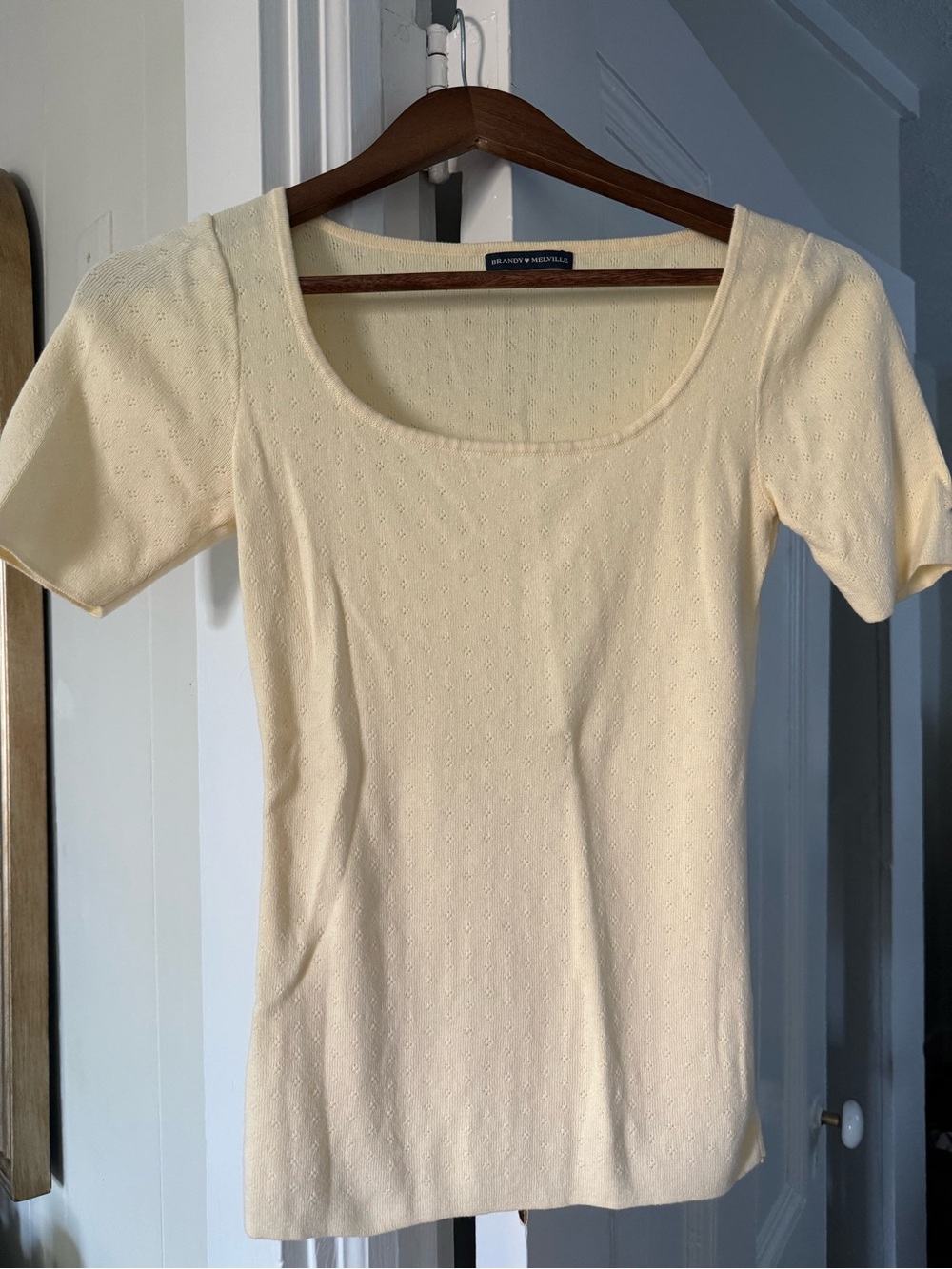 BRANDY MELVILLE Light Yellow Knit Top